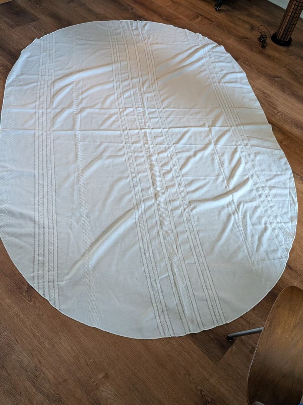 Oval White Tablecloth 57 X 84